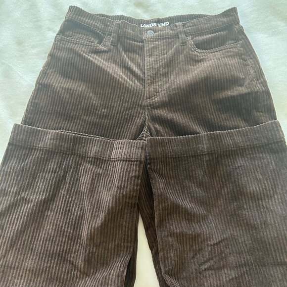 Lands End Corduroy Baggy Pants Womens Wide Leg Hamilton Baggie Y2k 2000s SZ14 - Picture 6 of 13